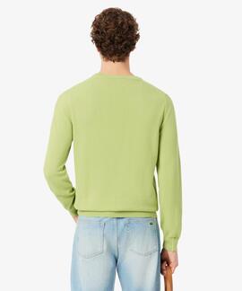 JERSEY LACOSTE CUELLO REDONDO VERDE