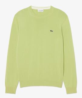 JERSEY LACOSTE CUELLO REDONDO VERDE
