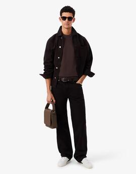 JERSEY LACOSTE CUELLO REDONDO MARRÓN