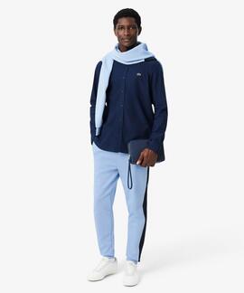 PANTALÓN DE CHÁNDAL TAPERED FIT COLOR AZUL CLARO Y  NEGRO