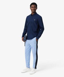 PANTALÓN DE CHÁNDAL TAPERED FIT COLOR AZUL CLARO Y  NEGRO