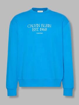 SUDADERA CK TERRY 1968 NYC GRAPHIC REGULAR FIT FRENCH BLUE A
