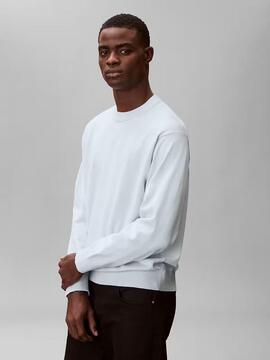 JERSEY CK RELAXED FIT PUNTO DE ALGODÓN CON MONOGRAMA PLAIN A