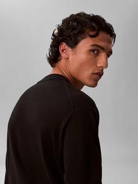 JERSEY CK RELAXED FIT PUNTO DE ALGODÓN CON MONOGRAMA BLACK N