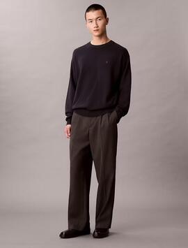 JERSEY CK RELAXED FIT PUNTO DE ALGODÓN CON MONOGRAMA DARK SA