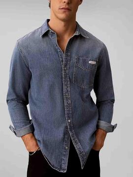 CAMISA VAQUERA CK REGULAR FIT CLASSIC VINTAGE INDIGO