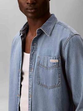 CAMISA VAQUERA CK REGULAR FIT CLASSIC LIGHT BLUE STONE