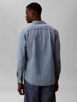 CAMISA VAQUERA CK REGULAR FIT CLASSIC LIGHT BLUE STONE