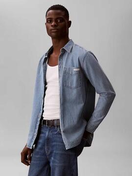 CAMISA VAQUERA CK REGULAR FIT CLASSIC LIGHT BLUE STONE