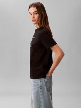 CAMISETA CK HERO REGULAR FIT CON MONOGRAMA BLACK N