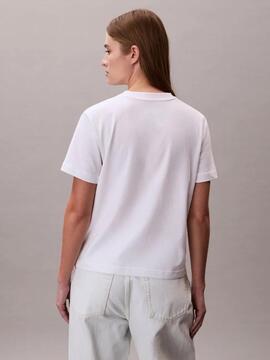 CAMISETA CK HERO REGULAR FIT CON MONOGRAMA BRIGHT WHITE BLAN