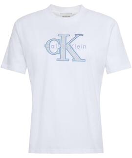 CAMISETA CK HERO REGULAR FIT CON MONOGRAMA BRIGHT WHITE BLAN