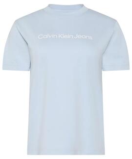 CAMISETA CK A-INST LOGO CLASSIC REGULAR FIT BREEZY BLUE AZUL