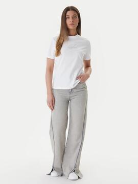 CAMISETA CK CLASSIC MONOGRAMA METALIZADO REGULAR F