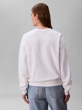 SUDADERA CK FOIL CREW MONOGRAMA METALIZADO RELAXED FIT BRIGH