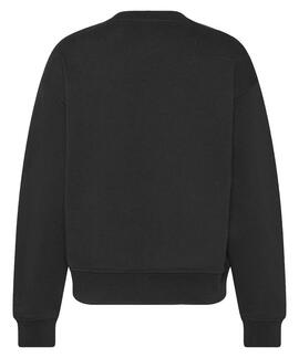 SUDADERA CK FOIL CREW MONOGRAMA METALIZADO RELAXED FIT BLACK