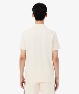 POLO DE PIQUÉ REGULAR FIT CON BLOQUES DE COLOR BEIGE Y CAMEL