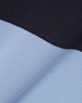 POLO DE PIQUÉ REGULAR FIT CON BLOQUES DE COLOR AZU