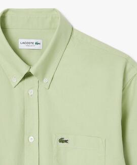 CAMISA LACOSTE REGULAR FIT OXFORD VERDE