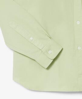 CAMISA LACOSTE REGULAR FIT OXFORD VERDE