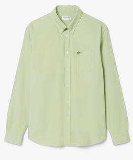 CAMISA LACOSTE REGULAR FIT OXFORD VERDE