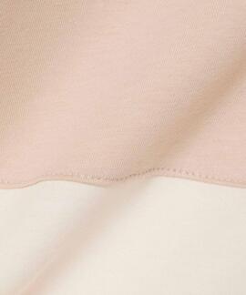 CAMISETA DE ALGODÓN REGULAR FIT CON BLOQUES DE COLOR BEIGE Y
