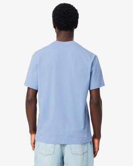 CAMISETA DE ALGODÓN REGULAR FIT CON BLOQUES DE COLOR AZUL CL