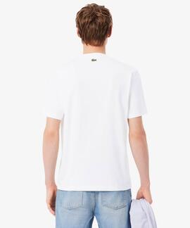CAMISETA DE ALGODÓN REGULAR FIT ESTAMPADA COLOR BLANCO