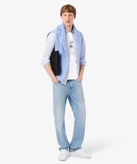 CAMISETA DE ALGODÓN REGULAR FIT ESTAMPADA COLOR BLANCO