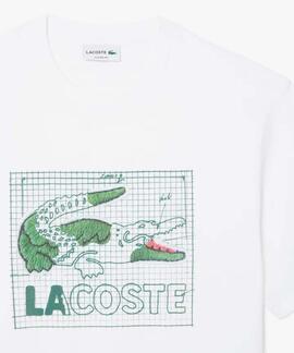 CAMISETA DE ALGODÓN REGULAR FIT ESTAMPADA COLOR BLANCO