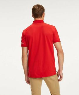 TOMMY LOGO REGULAR FIT POLO  HAUTE RED