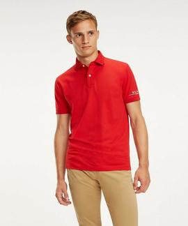 TOMMY LOGO REGULAR FIT POLO  HAUTE RED