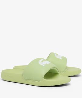 CHANCLAS DE MUJER LACOSTE SERVE SLIDES 1.0 LIGHT GREEN / WHI