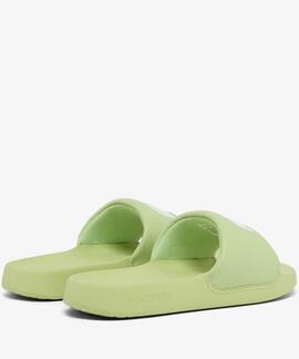 CHANCLAS DE MUJER LACOSTE SERVE SLIDES 1.0 LIGHT GREEN / WHI