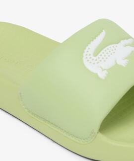 CHANCLAS DE MUJER LACOSTE SERVE SLIDES 1.0 LIGHT GREEN / WHI