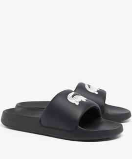 CHANCLAS DE HOMBRE LACOSTE SERVE SLIDES 1.0 BLACK / WHITE