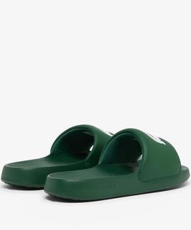 CHANCLAS DE HOMBRE LACOSTE SERVE SLIDES 1.0 DARK GREEN / WHI