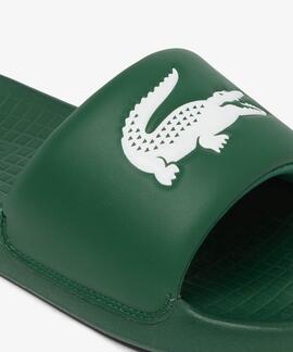 CHANCLAS DE HOMBRE LACOSTE SERVE SLIDES 1.0 DARK GREEN / WHI