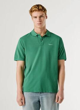 POLO OSCAR REGULAR FIT PIQUÉ TEÑIDO EN PRENDA 671 WOODS GREE