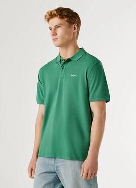 POLO OSCAR REGULAR FIT PIQUÉ TEÑIDO EN PRENDA 671 WOODS GREE