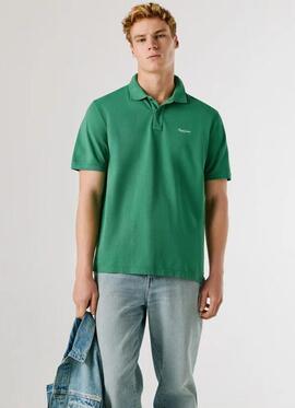 POLO OSCAR REGULAR FIT PIQUÉ TEÑIDO EN PRENDA 671 WOODS GREE