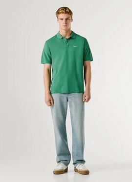 POLO OSCAR REGULAR FIT PIQUÉ TEÑIDO EN PRENDA 671 WOODS GREE