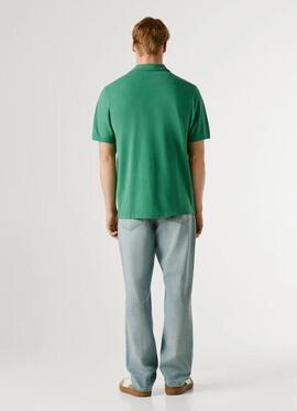 POLO OSCAR REGULAR FIT PIQUÉ TEÑIDO EN PRENDA 671 WOODS GREE