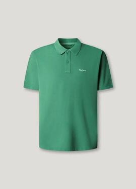 POLO OSCAR REGULAR FIT PIQUÉ TEÑIDO EN PRENDA 671 WOODS GREE