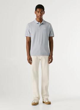 POLO OSCAR REGULAR FIT PIQUÉ TEÑIDO EN PRENDA 504 BLEACH BLU