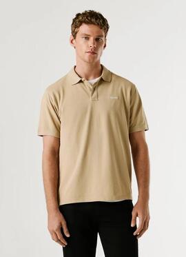 POLO OSCAR REGULAR FIT PIQUÉ TEÑIDO EN PRENDA 845 MALT BEIGE