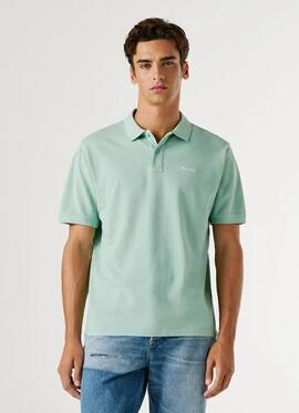 POLO OSCAR REGULAR FIT PIQUÉ TEÑIDO EN PRENDA 518 DARK ACQUA