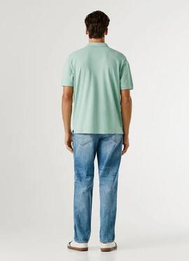 POLO OSCAR REGULAR FIT PIQUÉ TEÑIDO EN PRENDA 518 DARK ACQUA