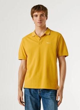 POLO OSCAR REGULAR FIT PIQUÉ TEÑIDO EN PRENDA 089 SIENA YELL