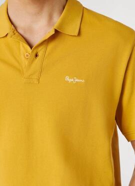 POLO OSCAR REGULAR FIT PIQUÉ TEÑIDO EN PRENDA 089 SIENA YELL
